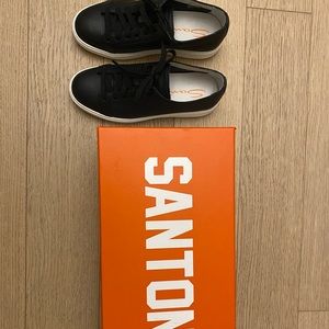 SANTONI black leather sneakers